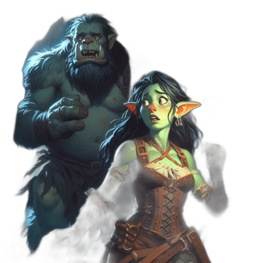 concept art, fantasy art, comic book art, green transparent PNG cut-out
