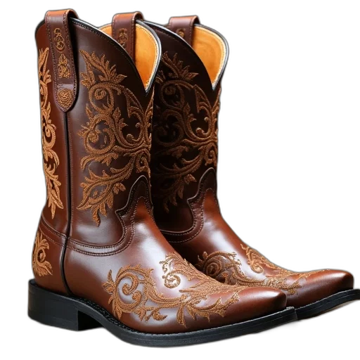 shoes, pair, brown, cowboy transparent PNG cut-out