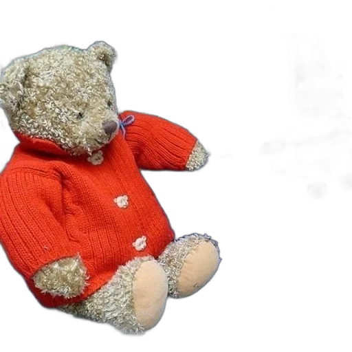 3d render, teddy, bear, orange transparent PNG cut-out