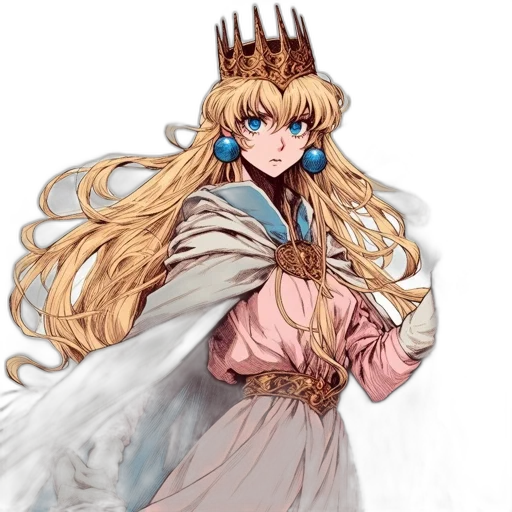 crown, dress, sword, staff transparent PNG cut-out