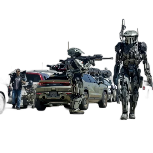 robot, car, weapon, concept art transparent PNG cut-out