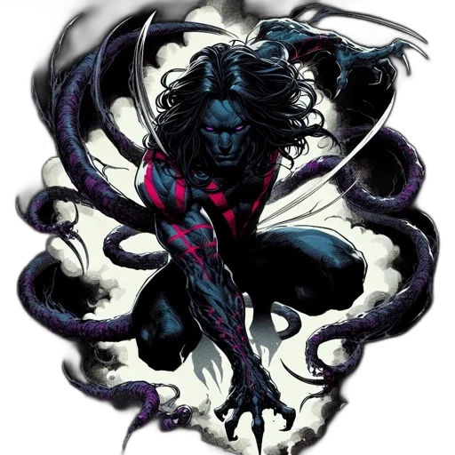 hair, comic book art, concept art, fantasy art transparent PNG cut-out
