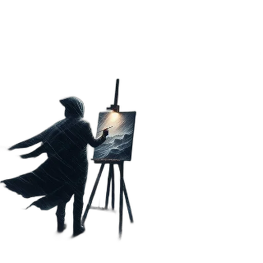robot, jacket, face, umbrella transparent PNG cut-out