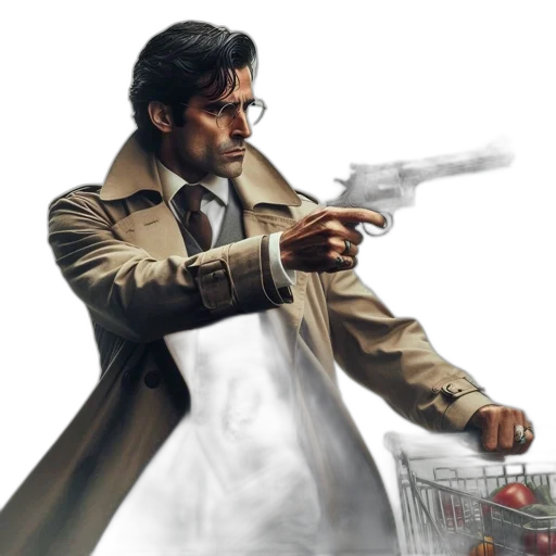 weapon, jacket, concept art, comic book art transparent PNG cut-out