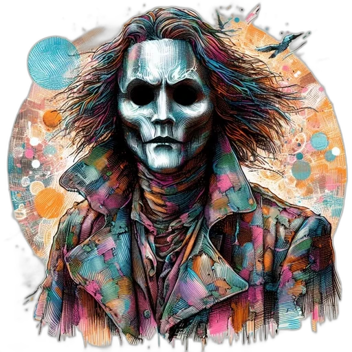 mask, face, jacket, creature transparent PNG cut-out