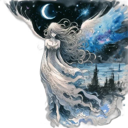 dress, dragon, staff, creature transparent PNG cut-out