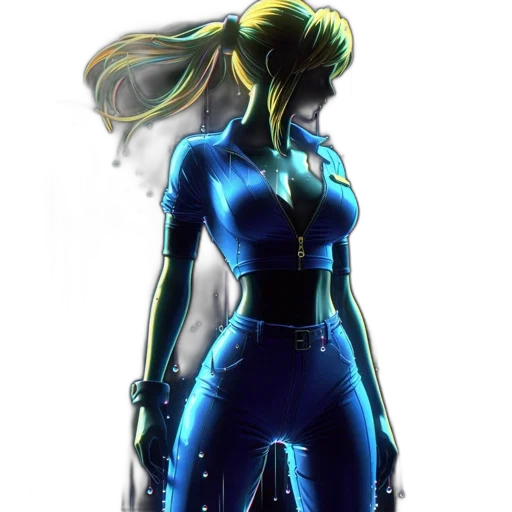 dress, concept art, comic book art, cyberpunk transparent PNG cut-out