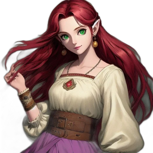 staff, dress, jewelry, face transparent PNG cut-out
