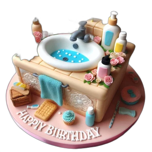 3d render, underwater, pastel, cake transparent PNG cut-out