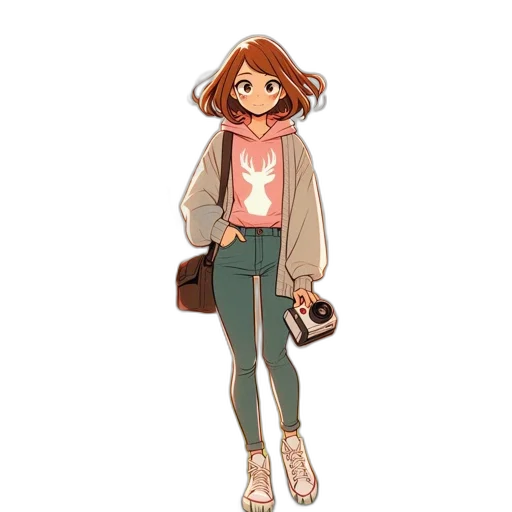 jacket, staff, dress, creature transparent PNG cut-out