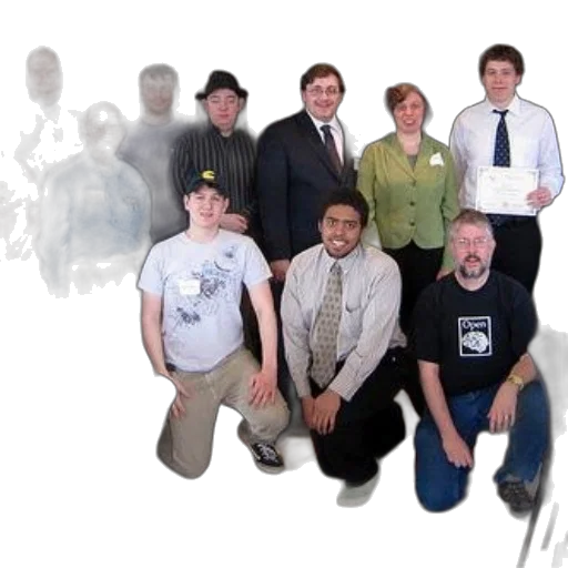 staff, group, people, pose transparent PNG cut-out
