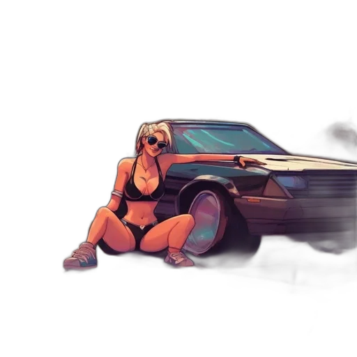 car, robot, jacket, weapon transparent PNG cut-out