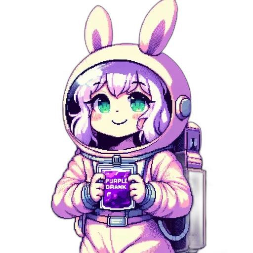 robot, pixel art, cyberpunk, vaporwave transparent PNG cut-out