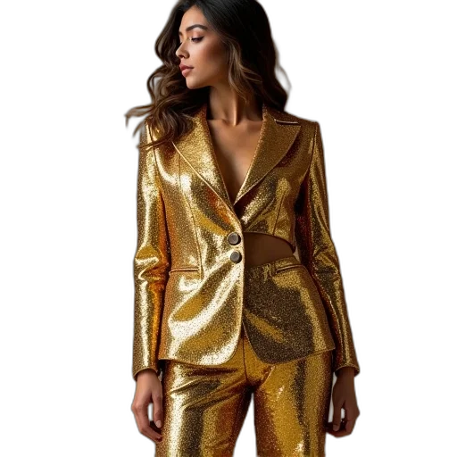 jacket, dress, golden, earth tones transparent PNG cut-out
