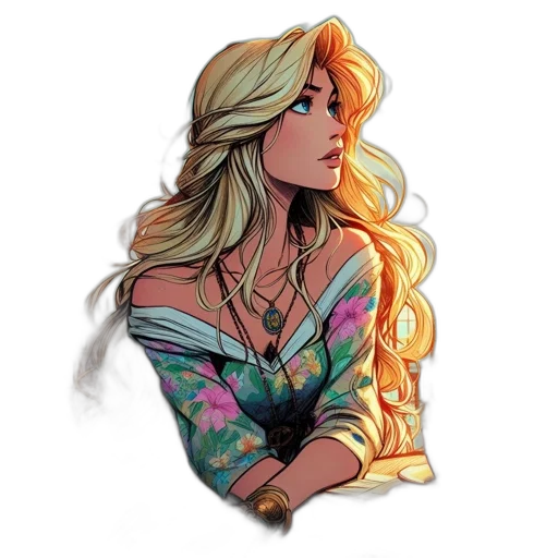 jacket, dress, jewelry, comic book art transparent PNG cut-out