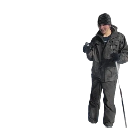 staff, jacket, umbrella, 3d render transparent PNG cut-out