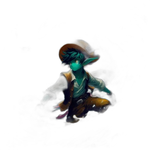 hat, creature, staff, robot transparent PNG cut-out