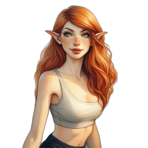 staff, dress, face, fantasy art transparent PNG cut-out