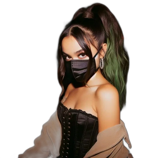 mask, dress, jacket, hair transparent PNG cut-out