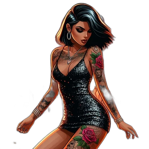 dress, comic book art, concept art, fantasy art transparent PNG cut-out