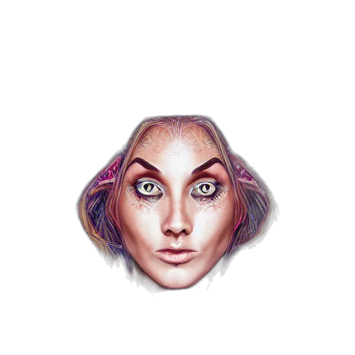 face, mask, hair, creature transparent PNG cut-out