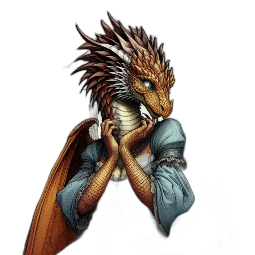 dragon, staff, sword, creature transparent PNG cut-out