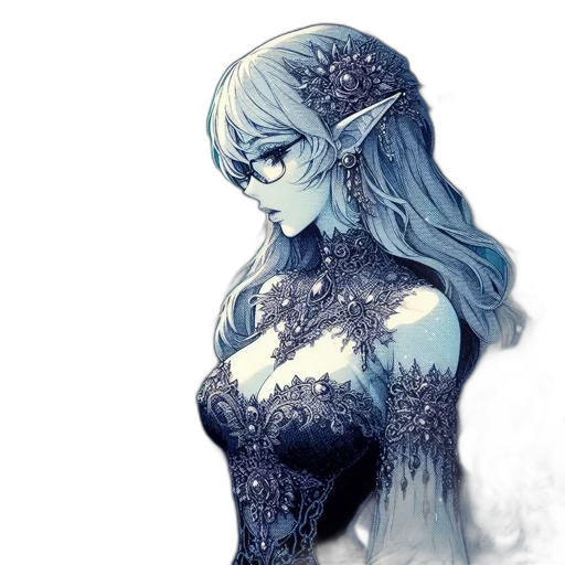 dress, mask, crown, fantasy art transparent PNG cut-out