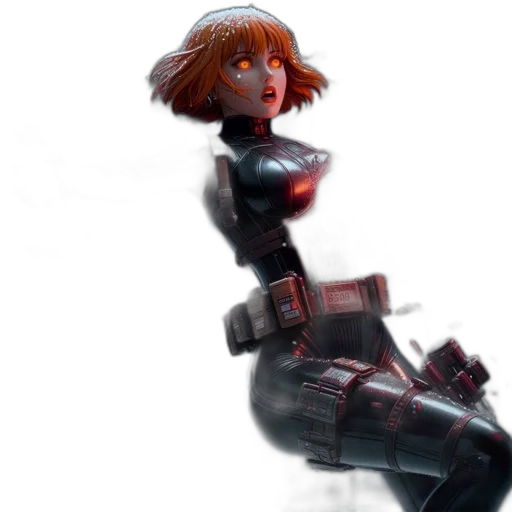 robot, weapon, jacket, staff transparent PNG cut-out
