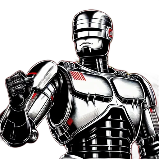robot, concept art, 3d render, comic book art transparent PNG cut-out