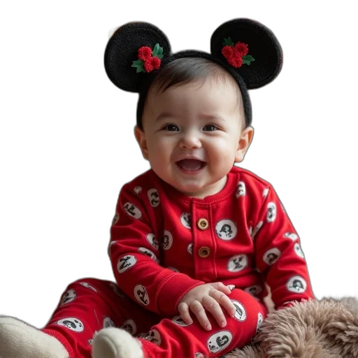 photorealistic, baby, sleepsuit, mickey transparent PNG cut-out