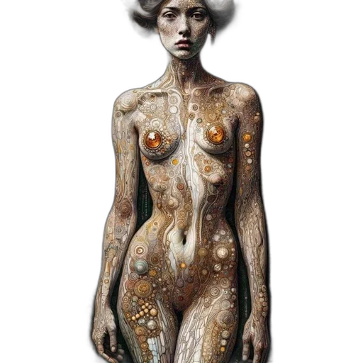 dress, jewelry, creature, face transparent PNG cut-out