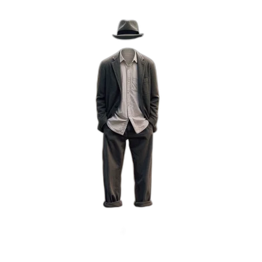 jacket, staff, hat, 3d render transparent PNG cut-out