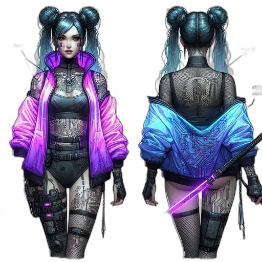 jacket, cyberpunk, concept art, fantasy art transparent PNG cut-out