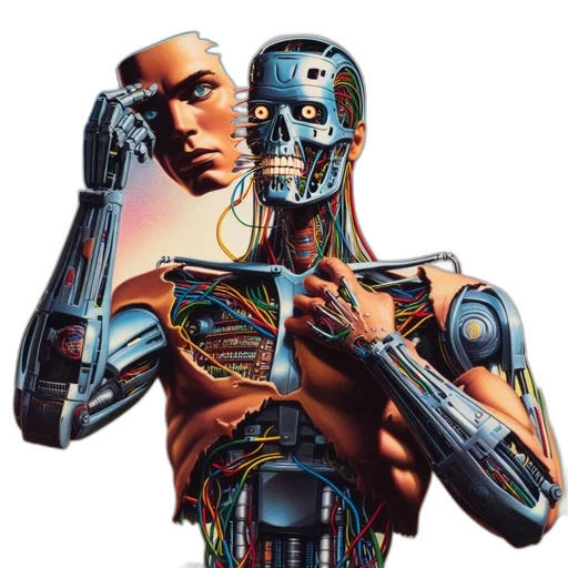 robot, cyberpunk, concept art, comic book art transparent PNG cut-out