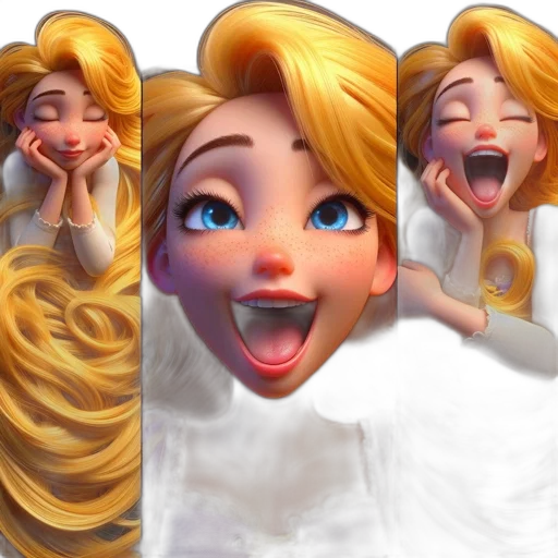 face, 3d render, photorealistic, cartoon transparent PNG cut-out