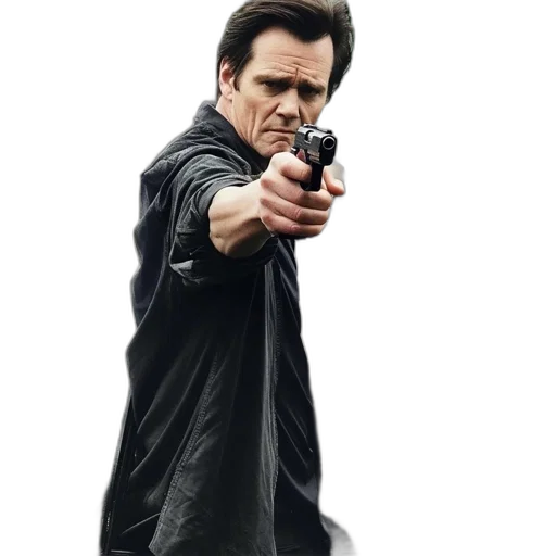 weapon, jacket, face, staff transparent PNG cut-out