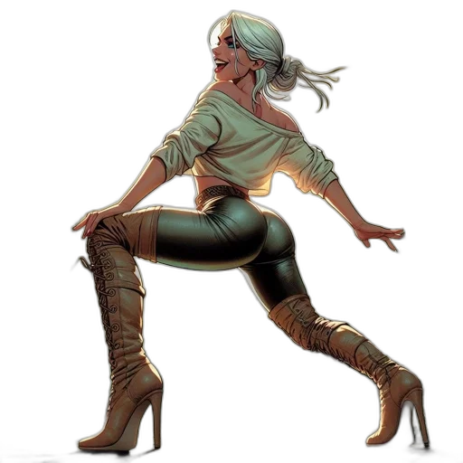 shoes, fantasy art, concept art, comic book art transparent PNG cut-out