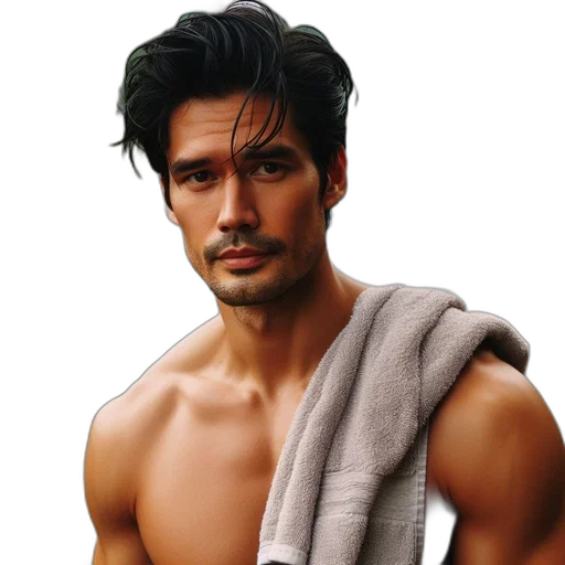 photorealistic, oil painting, man, dark transparent PNG cut-out