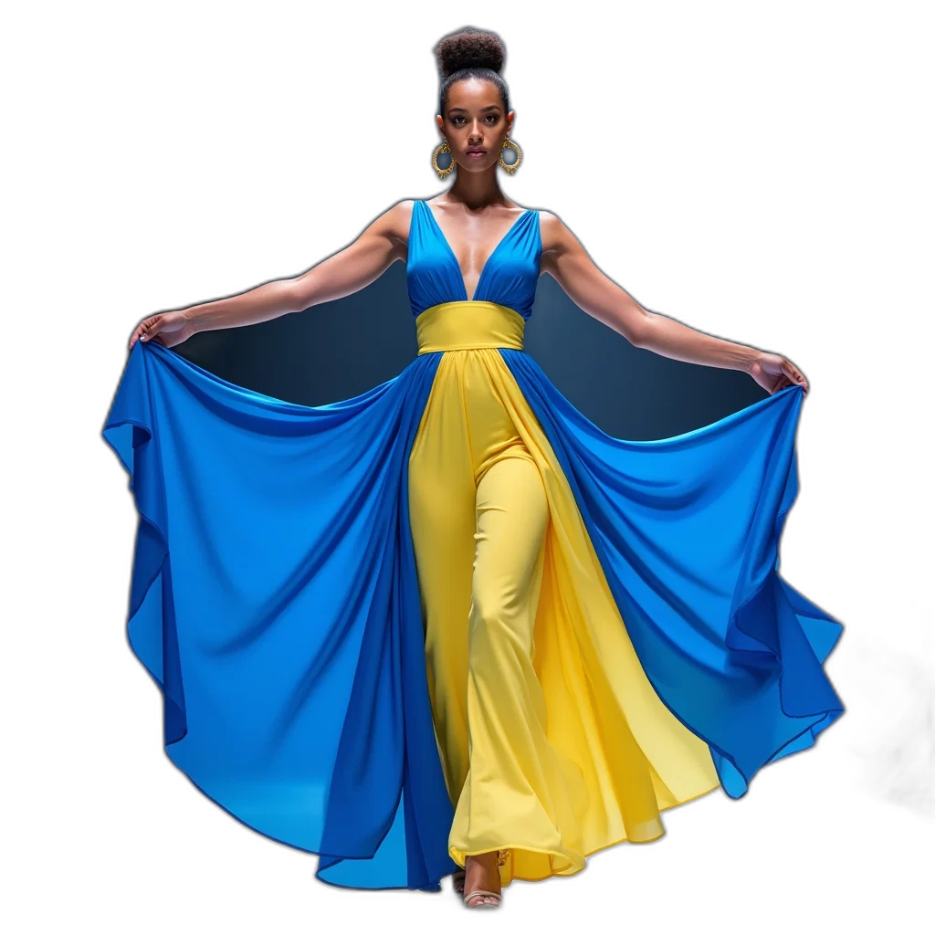 dress, concept art, blue, colorful transparent PNG cut-out