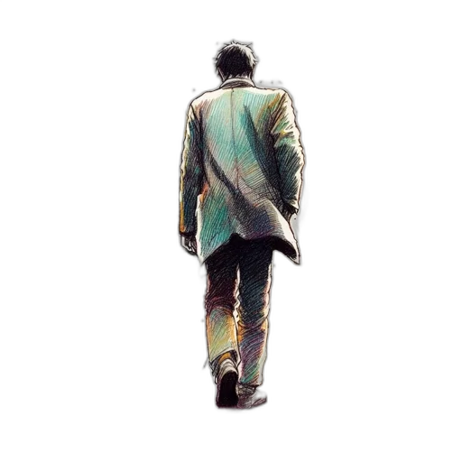 jacket, staff, umbrella, watercolor transparent PNG cut-out