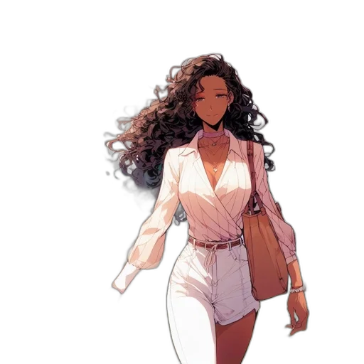 dress, hair, weapon, staff transparent PNG cut-out