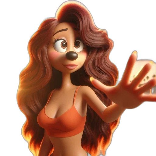hair, cartoon, concept art, 3d render transparent PNG cut-out