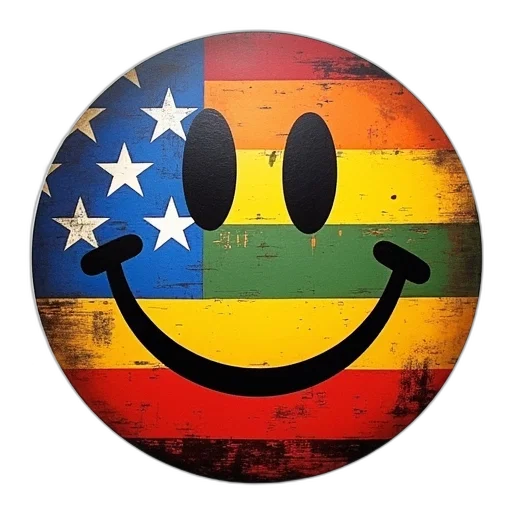 smiley, face, flag, colors transparent PNG cut-out