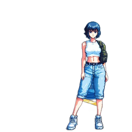 jacket, dress, weapon, staff transparent PNG cut-out