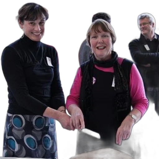 staff, two, women, stand transparent PNG cut-out
