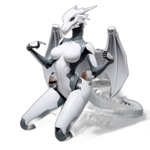 dragon, robot, concept art, 3d render transparent PNG cut-out