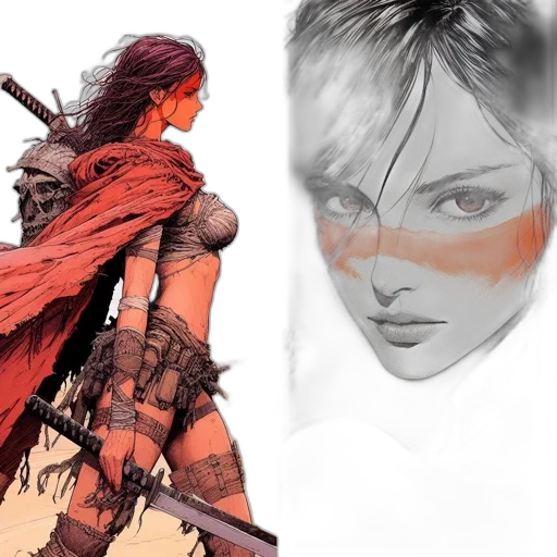 concept art, comic book art, fantasy art, watercolor transparent PNG cut-out