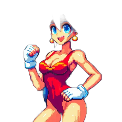 dress, robot, pixel art, concept art transparent PNG cut-out