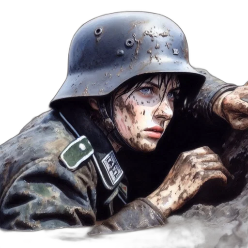 weapon, face, hat, concept art transparent PNG cut-out
