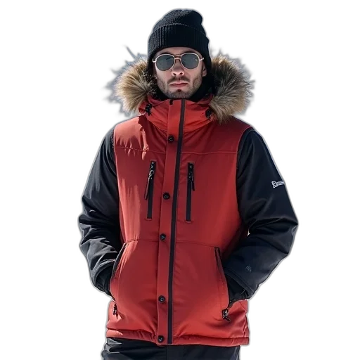jacket, men, powder, very transparent PNG cut-out